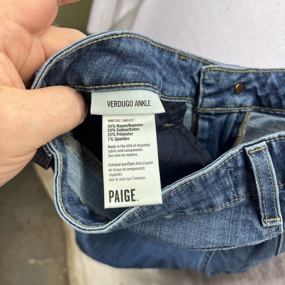 Paige Verdugo Ankle Skinny Jeans Womens 32 Plus Size Blue Denim Stretch 2153 - Picture 3 of 10